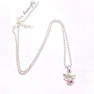 925 Sterling Silver Butterfly Angel Pendant Necklace